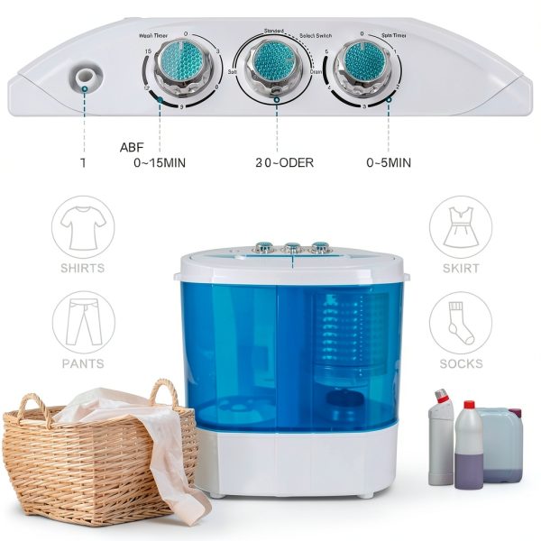 SUPER DEAL Twin Tub Portable Washer Energy Efficient 9.9 lb-2