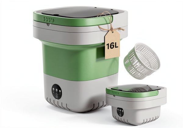 Aidenseph Portable Washing Machine 16L Green Foldable Design-0
