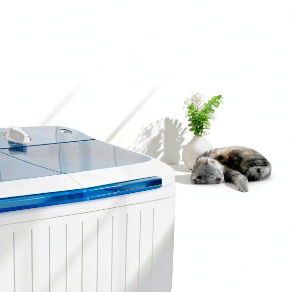 Superday Portable Washing Machine Twin Tub Compact Blue-7