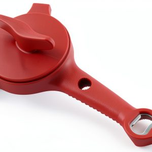 Kuhn Rikon 5-in-1 Jar Opener Red Plastic Manual Kitchen Tool-0
