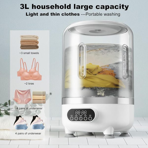 Hawbath Portable Washing Machine 3L Capacity Compact Design-1