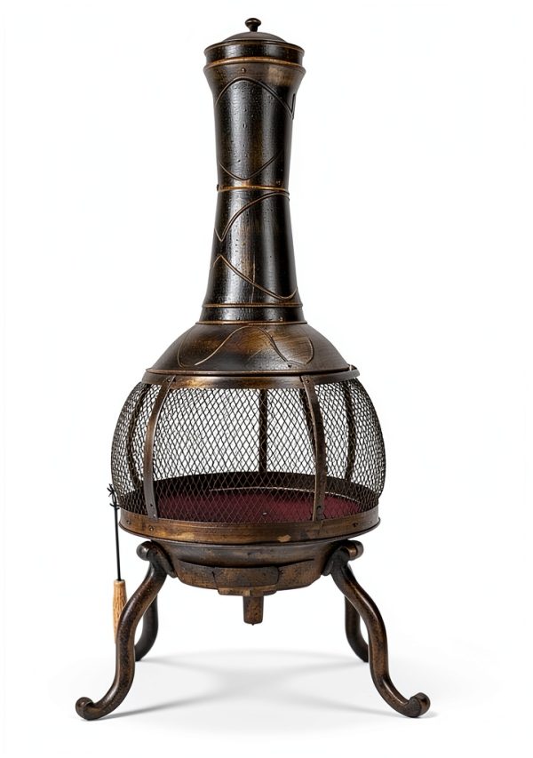 Vintage Cappadocia Rugs Round Steel Chiminea-5
