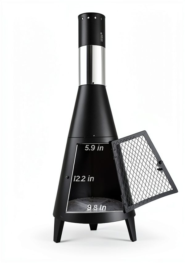 Outdoor Fire Pit ptlsy Chiminea Iron Rocket Design-1