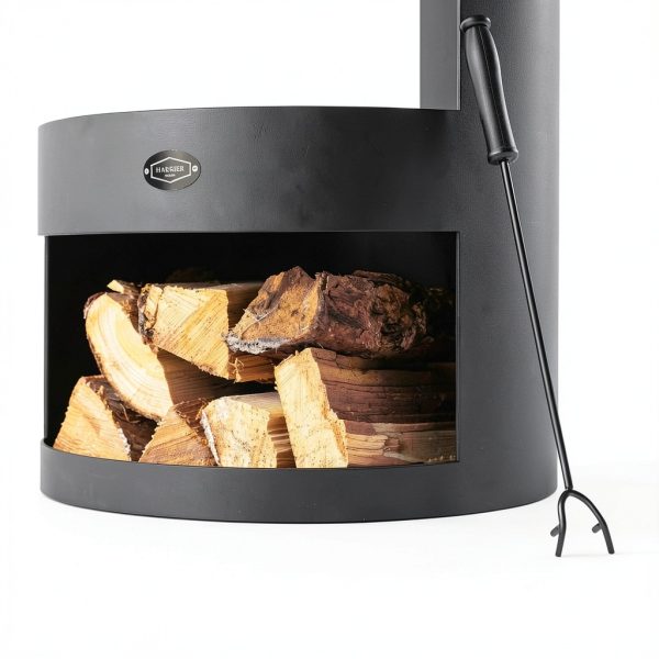 Harrier Modern Powder Coated Round Chiminea-2