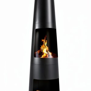 Sunnydaze Decor Black Steel Chiminea for Small Spaces-0