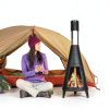 Outdoor Fire Pit ptlsy Chiminea Iron Rocket Design-2