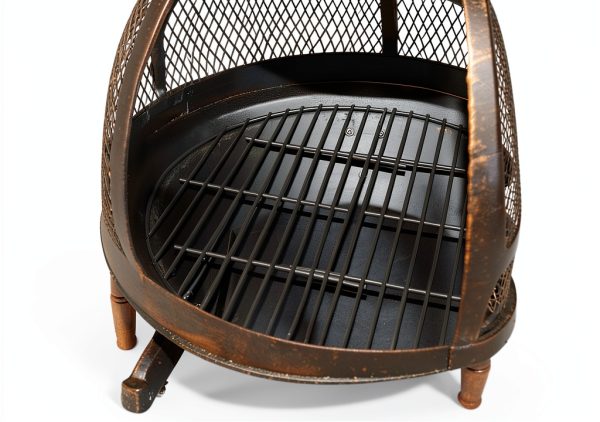 Vintage Cappadocia Rugs Round Steel Chiminea-2