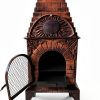 Deeco Cast Iron Chiminea Pizza Oven Triangular-2