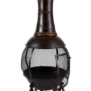 Patio Chiminea by Pavo, Durable Cast Iron, Perfect for-0