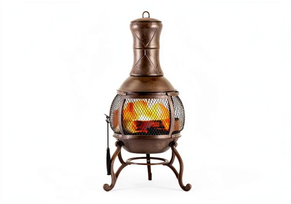 Alloy Steel Chiminea Kay Home Round Bronze-1