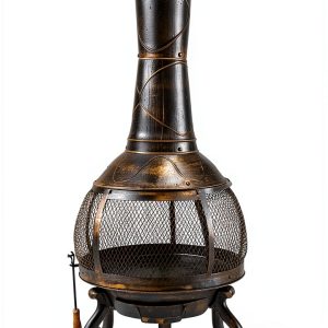 Vintage Cappadocia Rugs Round Steel Chiminea-0