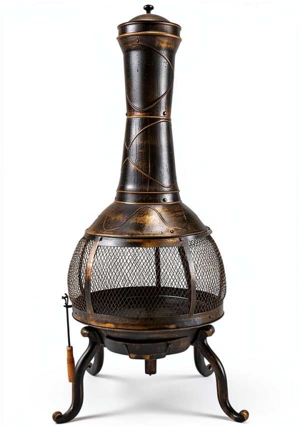 Vintage Cappadocia Rugs Round Steel Chiminea-0