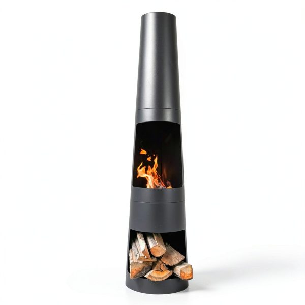 Sunnydaze Decor Black Steel Chiminea for Small Spaces-6