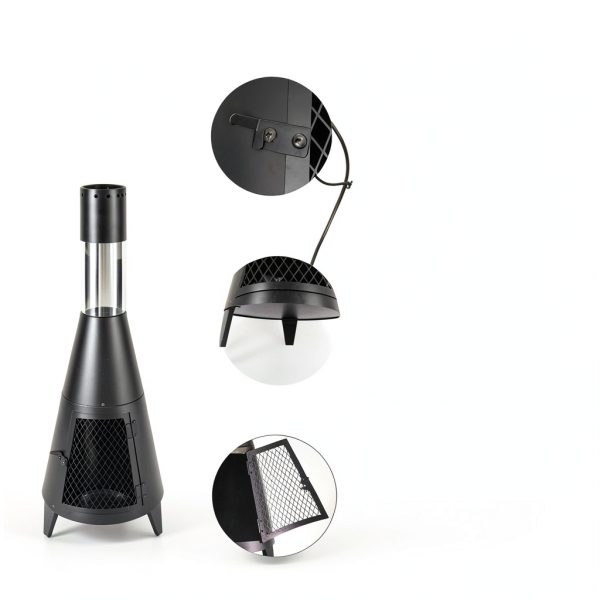 Outdoor Fire Pit ptlsy Chiminea Iron Rocket Design-3