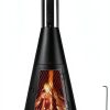 Outdoor Fire Pit ptlsy Chiminea Iron Rocket Design-0