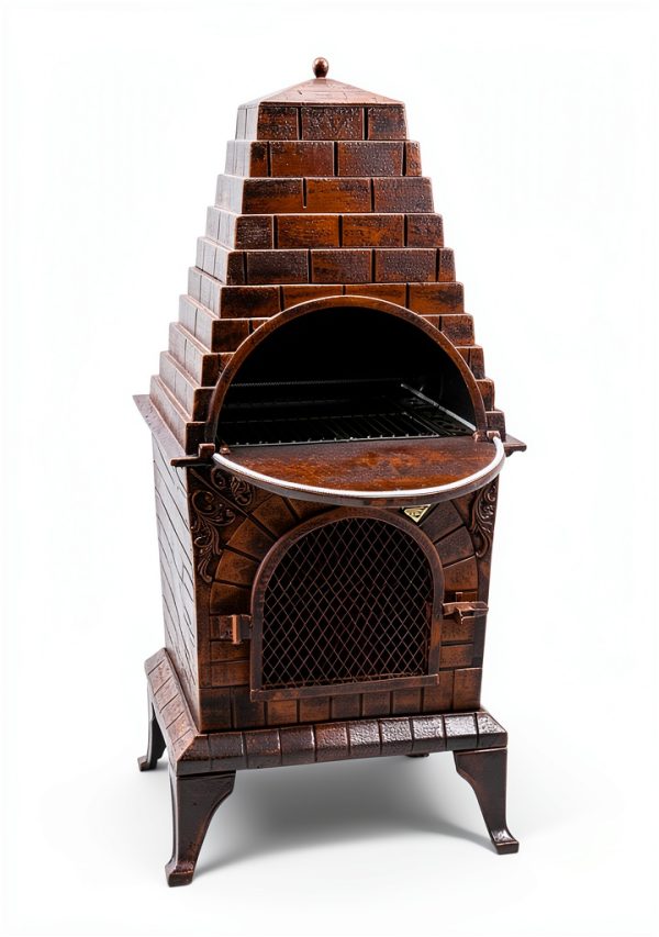 Deeco Cast Iron Chiminea Pizza Oven Triangular-3