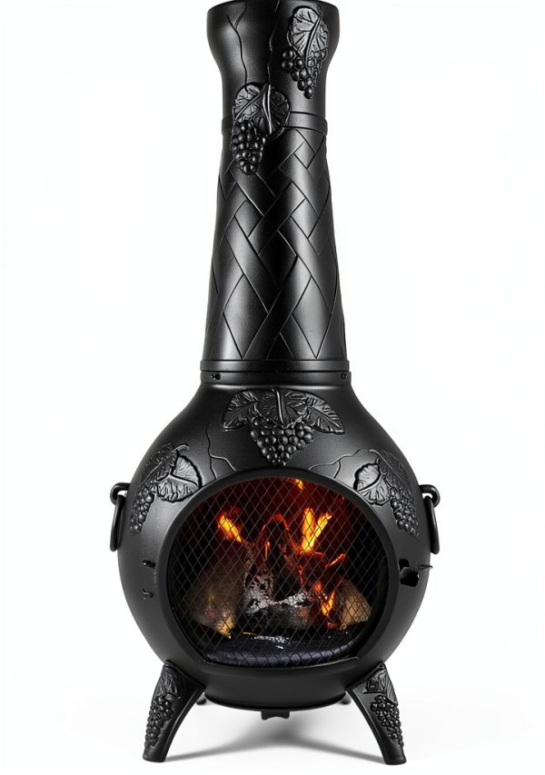 The Blue Rooster Charcoal Wood-Burning Chiminea Grape Model 20x22x52-0