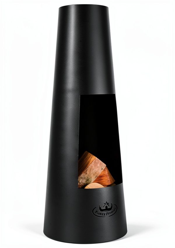 Esschert Design Modern Black Metal Chiminea Heater FF214-1