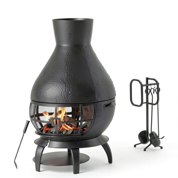 Giantex Chiminea Fire Pit Classic Copper Finish Round 20x20x43.5-1