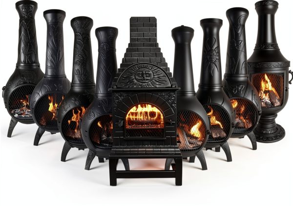Chiminea The Blue Rooster ALCICH039CH Black Aluminum 22x18x58-7