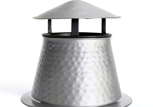 Safavieh Patio Chiminea PIT1001A Silver Black Round Alloy Steel Heater-2