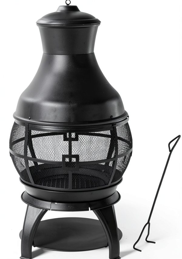 Wood Burning Fire Pit BALI OUTDOORS Cast Iron Antique Chiminea 22x22-6