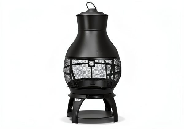 Bali Outdoors Cast Iron Chiminea SRCH56 Compact Oval Brown Black-4