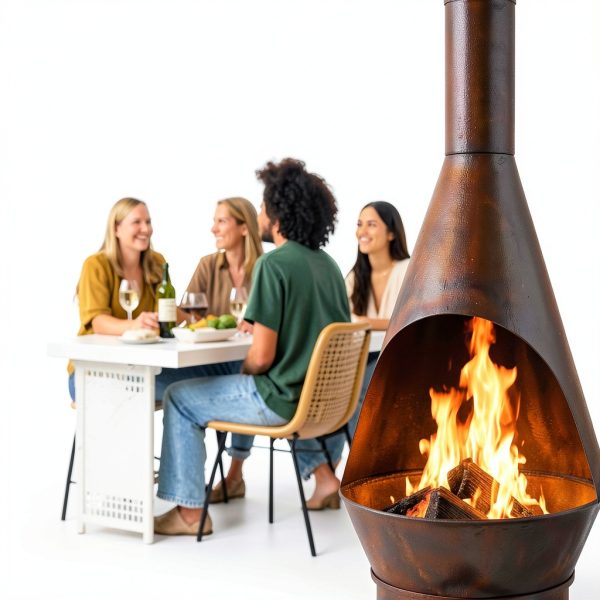Sunnydaze Rustic Outdoor Chiminea Wood Fireplace Bronze RCM-LG799-1