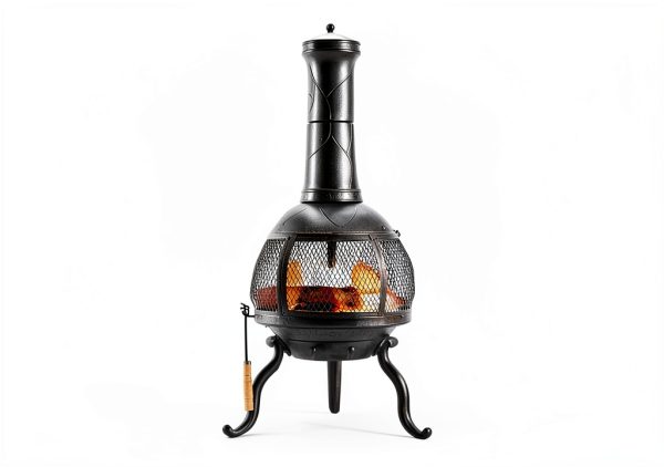 Kay Home Chimineas Brushed Bronze Round Wood Fireplace Model 30199-1