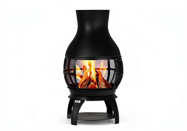 Bali Outdoors Cast Iron Chiminea SRCH56 Compact Oval Brown Black-3