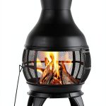 Wood Burning Fire Pit BALI OUTDOORS Cast Iron Antique Chiminea 22x22-0
