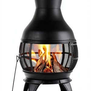 Wood Burning Fire Pit BALI OUTDOORS Cast Iron Antique Chiminea 22x22-0
