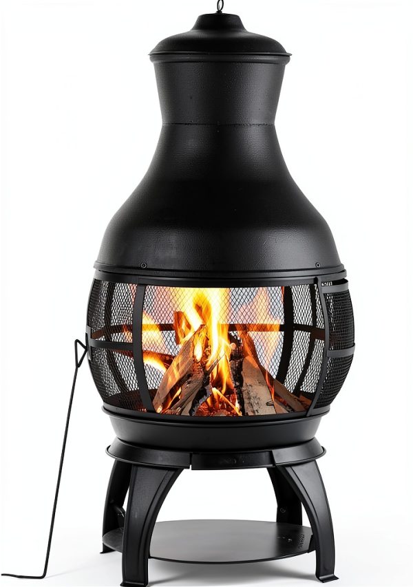 Wood Burning Fire Pit BALI OUTDOORS Cast Iron Antique Chiminea 22x22-0