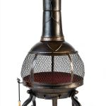 Kay Home Chimineas Brushed Bronze Round Wood Fireplace Model 30199-0