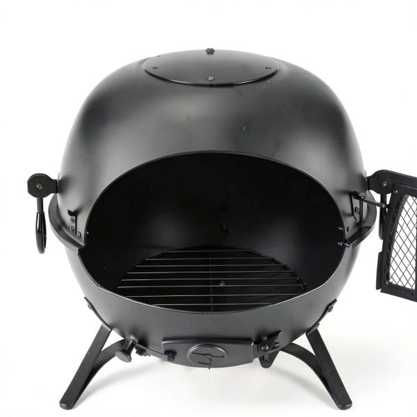 Wood Burning Chiminea SINGLYFIRE SFC-001 Black Round Metal Traditional-1