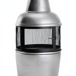 Safavieh Patio Chiminea PIT1001A Silver Black Round Alloy Steel Heater-0