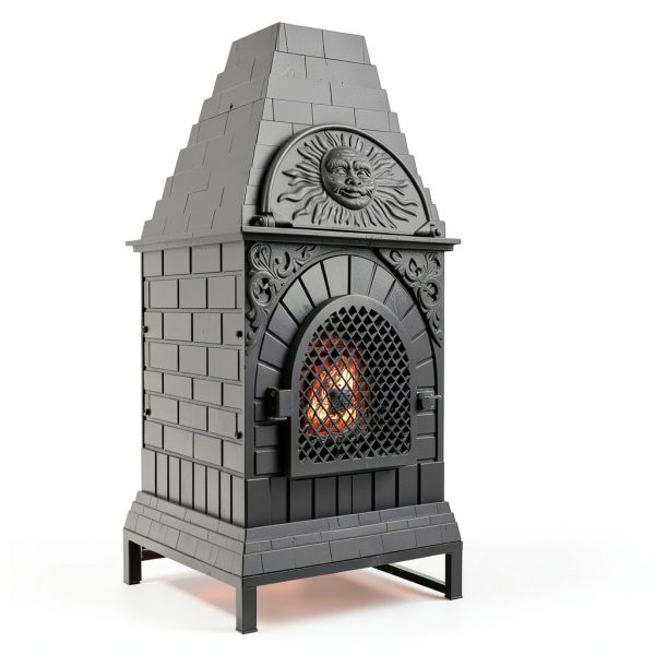 Chiminea The Blue Rooster ALCICH039CH Black Aluminum 22x18x58-6
