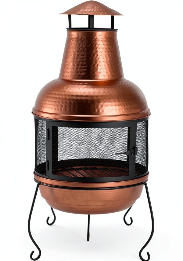 Chiminea Safavieh Wood Burning Outdoor Heater PIT1000A Copper Black-0