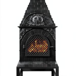 Chiminea The Blue Rooster ALCICH039CH Black Aluminum 22x18x58-0
