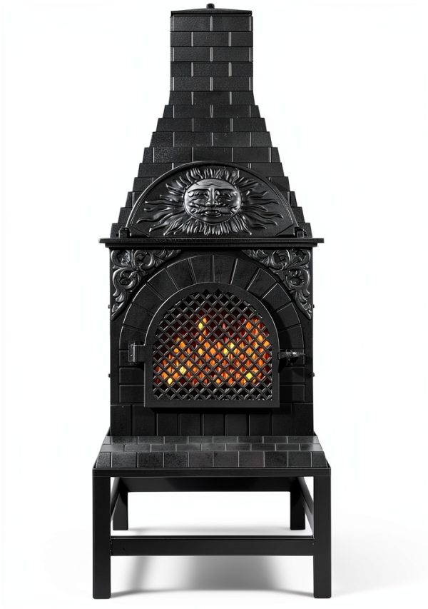 Chiminea The Blue Rooster ALCICH039CH Black Aluminum 22x18x58-0