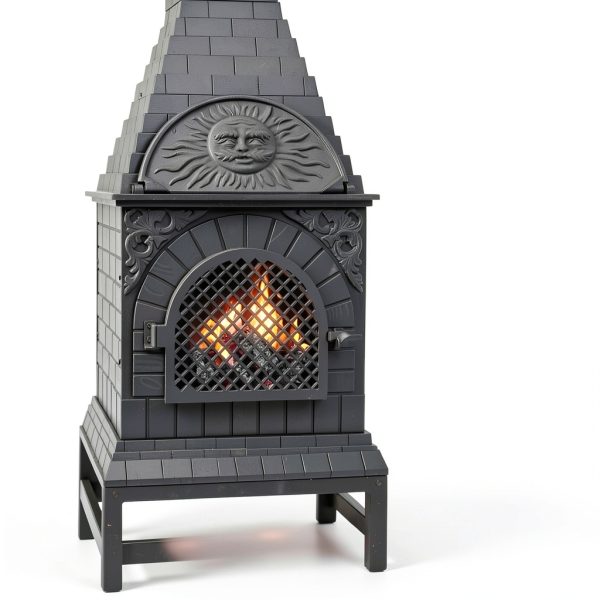 Chiminea The Blue Rooster ALCICH039CH Black Aluminum 22x18x58-4