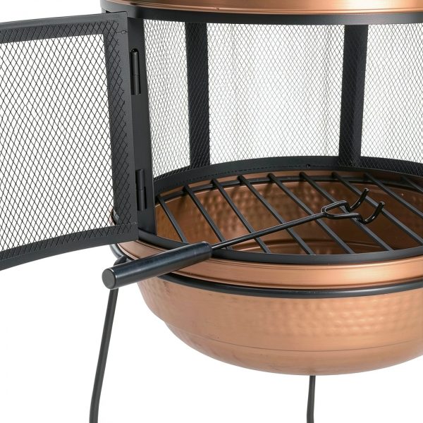 Chiminea Safavieh Wood Burning Outdoor Heater PIT1000A Copper Black-3