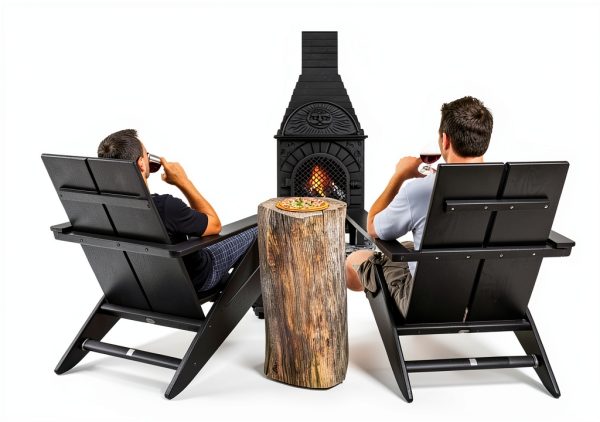 Chiminea The Blue Rooster ALCICH039CH Black Aluminum 22x18x58-3