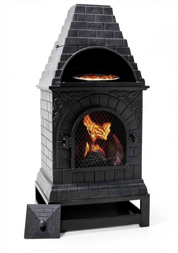 Chiminea The Blue Rooster ALCICH039CH Black Aluminum 22x18x58-9
