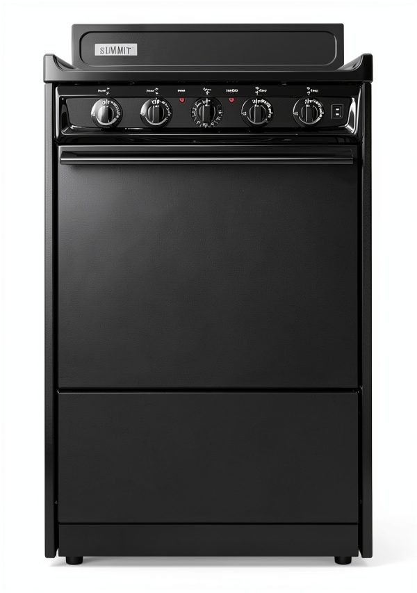 Summit TEM110C 20"" Freestanding Electric Range with 4 Coil Elements 2.46 cu. ft. Oven Capacity Chrome Drip Pans Storage Drawer Indicator Lights in Black-3