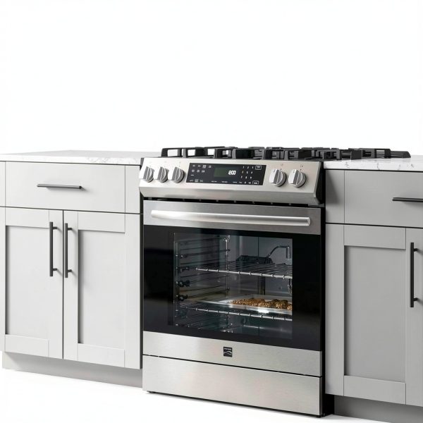 Kenmore 5.6 cu ft Front Control Gas Range Oven Chrome Racks-2