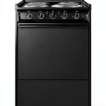 Summit TEM110C 20"" Freestanding Electric Range with 4 Coil Elements 2.46 cu. ft. Oven Capacity Chrome Drip Pans Storage Drawer Indicator Lights in Black-0
