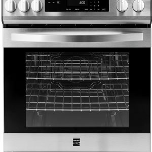 Kenmore 5.6 cu ft Front Control Gas Range Oven Chrome Racks-0