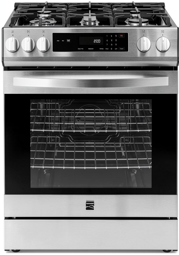 Kenmore 5.6 cu ft Front Control Gas Range Oven Chrome Racks-0